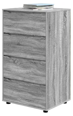 Produktbild von Speicherschrank aus Holzwerkstoff in Grau Sonoma, 4 Fächer, 60x48x105 cm, mit Schublade
