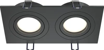 Produktbild von Maytoni Moderne Einbauleuchte Atom 2xGU10 excl. in Schwarz aus Aluminium  50 W für Küche, Schlafzimmer, Wohnzimmer, Esszimmer, Lobby