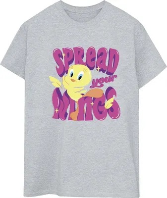 Zdjęcie produktu dla Koszulka damska Looney Tunes – „Tweeday Spread Your Wings” BI48281 (S) (szara)