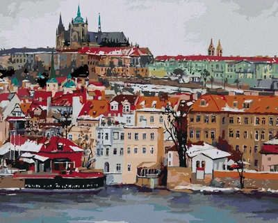 Produktbild von Diamondi - Diamond painting - PRAGER WINTERSCHLOSS, 40X50 cm, ohne Keilrahmen