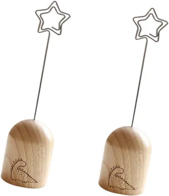 Produktbild von 2 Dinosaurier-Notizklammern aus Holz – Dekorative Clips für Hochzeiten und Veranstaltungen