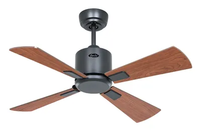 Zdjęcie produktu dla Energooszczędny wentylator sufitowy z pilotem Eco Neo III WiFi 92 cm bazaltowo-szary Łopatki z drewna orzechowego / wiśniowego