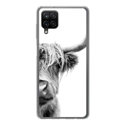 Produktbild von MuchoWow® Handyhülle Schutzhülle Hülle für Samsung Galaxy A12 Schottischer Highlander - Tiere - Schwarz - Weiß Silikon Softcase Handy Hülle - Bild