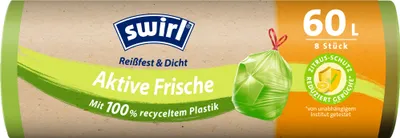 Image de swirl® 4638 swirl® Sacs poubelle indéchirables & étanches Fraîcheur active 4638 60,0 l vert, 8 pcs.