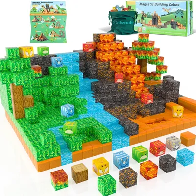 Produktbild von Magnetische Bauklötze-Set - 120 Teile - Mehrfarbig