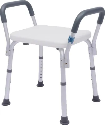 Immagine prodotto di Sedia da doccia, regolabile in altezza, base antiscivolo, BIANCA