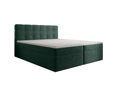 Produktbild von Kontinentalbett 140x200 cm AVENTO, Matratze und Topper, Boxspringbett Doppelbett Polsterbett mit Stauraum, Gepolstertes Kopfteil