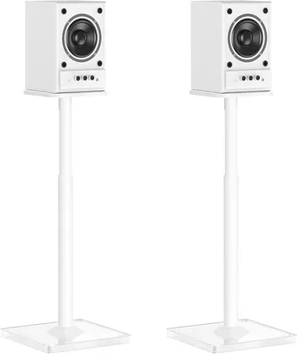 Produktbild von Lautsprecherständer Paar - Box Foot - Musik hören - In der Höhe verstellbar - Bis zu 95 cm - Weiß