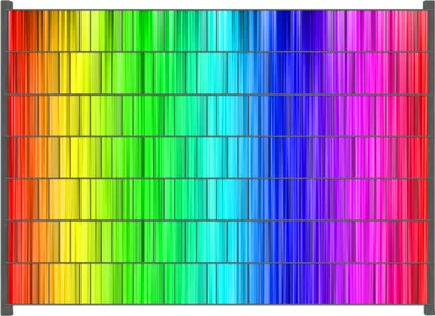 Produktbild von Wallario Zaunsichtschutz mit Motiv Regenbogenmuster - Farben rot, gelb, grün, blau, pink und rot für Ein- und Doppelstabmatten Zäune in der Größe 200 x 140 cm