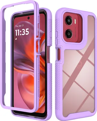 Produktbild von Hülle für Motorola Moto G05 / G15 / G25 / E15, Hybrid Transparente Rückseite TPU Bumper Stoßfest Schutzhülle Lila