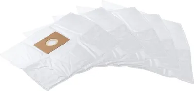 A stack of white vacuum cleaner bags, with a brown cardboard insert on the top bag.