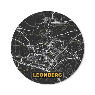 Produktbild von MuchoWow® Mauspad Mousepad Gold - Deutschland - Karte - Stadtplan - Leonberg 40x40 cm - Mousepads - Maus Mat - Pad - Mausunterlage - Schreibtisch Accessoires