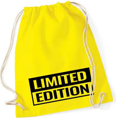 Produktbild von Huuraa Turnbeutel Limited Edition Schriftzug 12 Liter Yellow Baumwolle Rucksack Geschenkidee