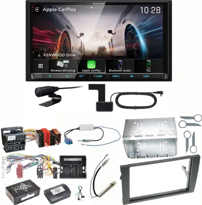 Produktbild von Kenwood DMX8021DABS Android Auto CarPlay Einbauset für Audi A4 B6 B7 Seat Exeo