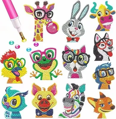Produktbild von 5D-Diamantmalerei-Set für Kinder – Diamantmalerei-Tiere – Diamantmalerei-Aufkleber – Mosaik-Aufkleber – Diamantmalerei für Anfänger