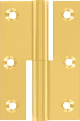 Produktbild von Möbelband gerade - Zylinderkopf links, 50x40 mm, Messing poliert