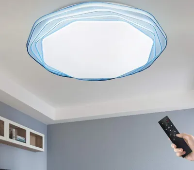 Produktbild von JDONG Led Deckenleuchte Dimmbar mit Fernbedienung steuerbare Farbtemperatur 45W Ø50CM Fur Wohnzimmer, Schlafzimmer, Küche und Esszimmer (Blau)