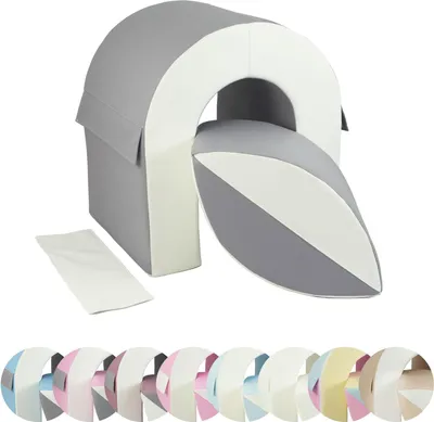 Produktbild von Tunnel-Set mit 2 großen Schaumstoffbausteinen. Tunnel-Set mit 2 großen Schaumstoffbausteinen (Farbe: weiß, grau)