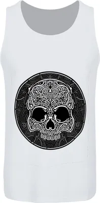 Productafbeelding van Unorthodox Collective - "Graphic Skull" top voor heren, model GR3841 (maat L), wit
