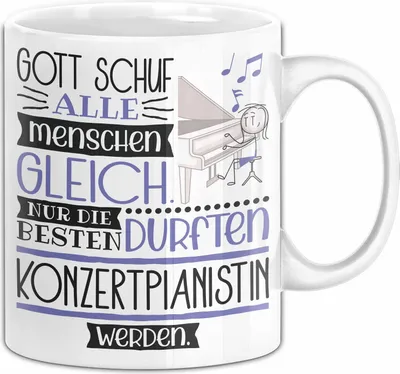 Produktbild von Konzertpianistin Geschenk Becher Tasse Gott Schuf Alle Menschen Gleich Nur Die Besten Durfeten Konzertpianistin Werden Geschenkidee Lustig (Weiß)
