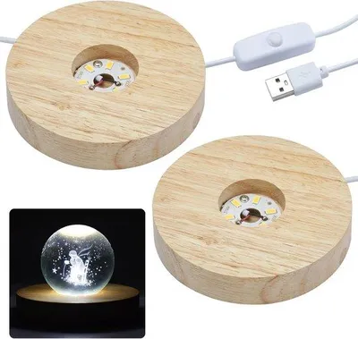 Immagine prodotto di Portalamina LED in vetro, 4 pollici, alimentazione USB, luce bianca calda, accessorio decorativo.
