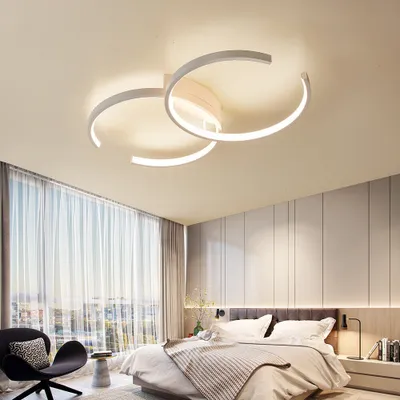 Produktbild von LED Deckenleuchte Deckenlampe SX8718W mit Fernbedienung Lichtfarbe/Helligkeit einstellbar dimmbar weiß lackierte Metallrahmen LED Schlafzimmerleuchte ceiling light