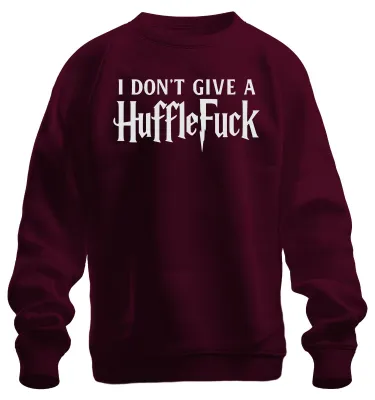 Productafbeelding van Ik geef geen Hufflepuff, vrolijk Halloween, Harry Potter, fanartikel, uni sweatshirt, burgundy, maat M