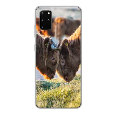 Produktbild von MuchoWow® Handyhülle Schutzhülle Hülle für Samsung Galaxy S20 Plus Schottische Highlander - Tiere - Sonne Silikon Softcase Handy Hülle - Hartschale
