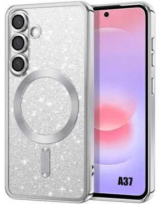 Image de Coque pour Samsung Galaxy A37 5G, Silicone Souple avec Cercle Magnétique - Argenté Scintillant