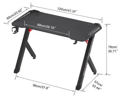 Immagine prodotto di Scrivania da gaming con illuminazione RGB - Tavolo da gaming - Scrivania per computer
