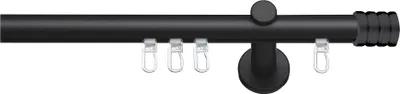 Produktbild von SN Deco - Innenlaufgarnitur Lille, 19 mm, 1-Lauf, schwarz, 240 cm (2x120 cm inkl. Verbinder)