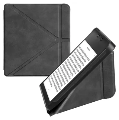 Produktbild von kwmobile Schutzhülle für Kobo Libra 2 Hülle - Kunstleder Case - eReader Klapphülle mit Auto Sleep Funktion - Cover mit Ständer - Anthrazit