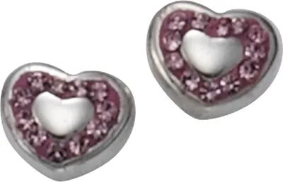 Zdjęcie produktu dla Kolczyki w sztyfcie ze srebra próby 925, 0,7 cm, biały kryształ i różowy, 299220010-1
