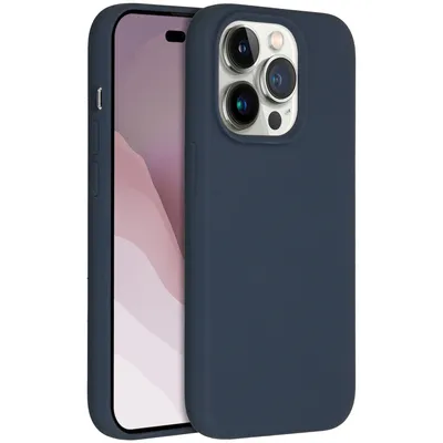 Immagine prodotto di Custodia in silicone liquido Accezz per iPhone 14 Pro - Blu scuro