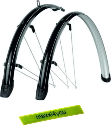 Produktbild von Fahrrad Schutzblechset 28" Schwarz 45 mm inkl. maxxi4you Reflexband