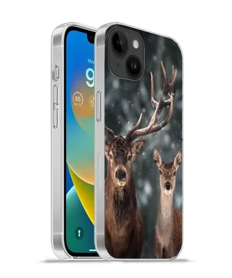 Produktbild von MuchoWow® Handyhülle Schutzhülle Hülle für Apple iPhone 14 Plus - Soft case Hirsche - Tiere - Winter - Geweih - Schnee - Natur Silikon Softcase Handy Hülle - Abbildung