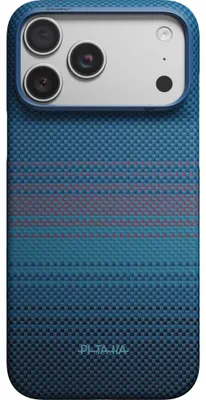 Produktbild von Aramid Handyhülle für iPhone 18 Pro Max / 17 Pro Max, PITAKA Ultra-Slim Case mit MagSafe, Blau mit Polyamid