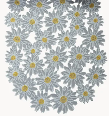 Produktbild von Tischwäsche mit Stickerei Gänseblümchen 40 x 140 cm oval