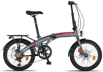 Produktbild von Licorne Bike Phoenix 2D, 20 Zoll Aluminium-Faltrad-Klapprad, Scheibenbremse, Discbremse, V-Bremse Faltfahrrad-Herren-Damen, 7 Gang Kettenschaltung - Folding City Bike, Alu-Rahmen, StVZO, Vorderlampe, Hinterlampe