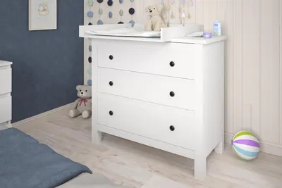 Image de Table à langer 801 Shefa Kids pour commode universelle, blanche