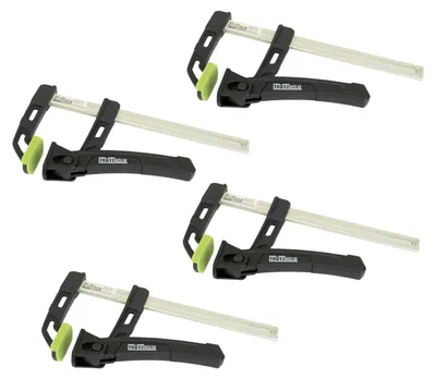Produktbild von 4x Einhandzwinge 80kg Spannkraft 16cm Spannbereich Aluminium Schnellspannzwinge