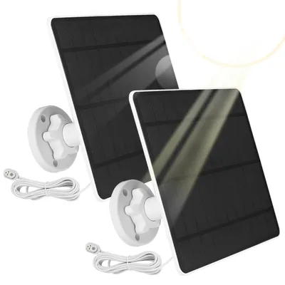 Zdjęcie produktu dla 2x panel słoneczny 5 W PET moduł słoneczny 360° do kamery monitorującej Arlo Pro 3/4/5S, Ultra/Ultra2 i Pro 3 Floodlight, złącze magnetyczne, kabel 3 m