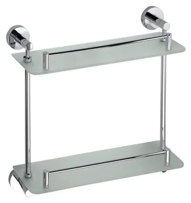 Obrázek produktu pro Polička skleněná dvojitá Bemeta Omega 400 x 400 x 120 mm