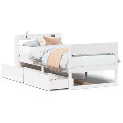 Obrázok produktu pre Posteľ bez matraca biely 150x200 cm masívna borovica
