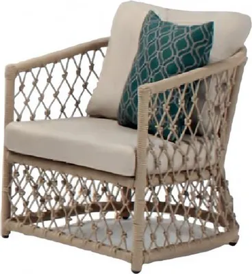 Produktbild von Sessel Beige Design Couch Sofa Relax Rattan Lounge Polster Sitzer Luxus