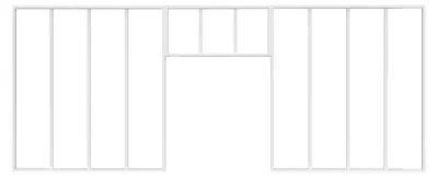 Produktbild von 2er-Set Innenfenster 120 x 130 cm aus pulverbeschichtetem Aluminium Weiß + Oberlicht 83 x 40 cm (B x H) – BAYVIEW