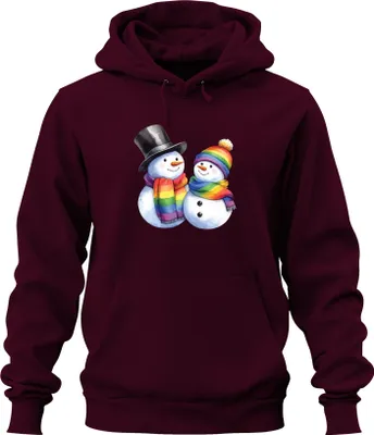 Produktbild von LGBTQ+ Schneemänner - Weihnachten Weihnachtsgeschenk Christmas Uni Hoodie Kapuzenpullover, Burgundy, M