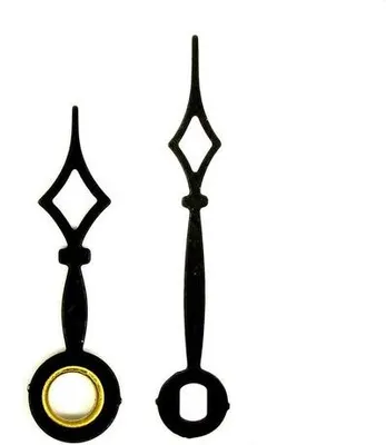 Obrázok produktu pre Ručičky hodín – náhradné ručičky – oprava hodín – sada skrutiek Euro – 38 mm – čierna