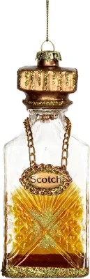 Produktbild von Christbaumschmuck 12,7cm Glas Whiskyflasche Scotch Figur Gold