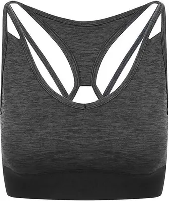 Produktbild von Just Cool , Women´s Cross Back Crop Top , Black Slate Melange , M